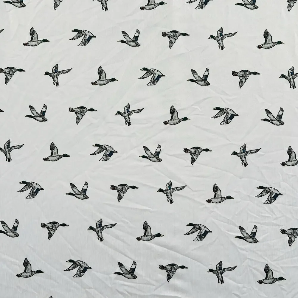 Waggle Boy Green Duck Mallard Print Performance Stretch Golf Polo Shirt Youth L